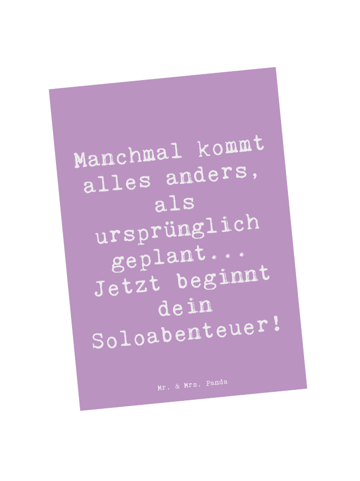 Ansichtskarte Spruch Scheidung Soloabenteuer mi... in Lavendeltraum