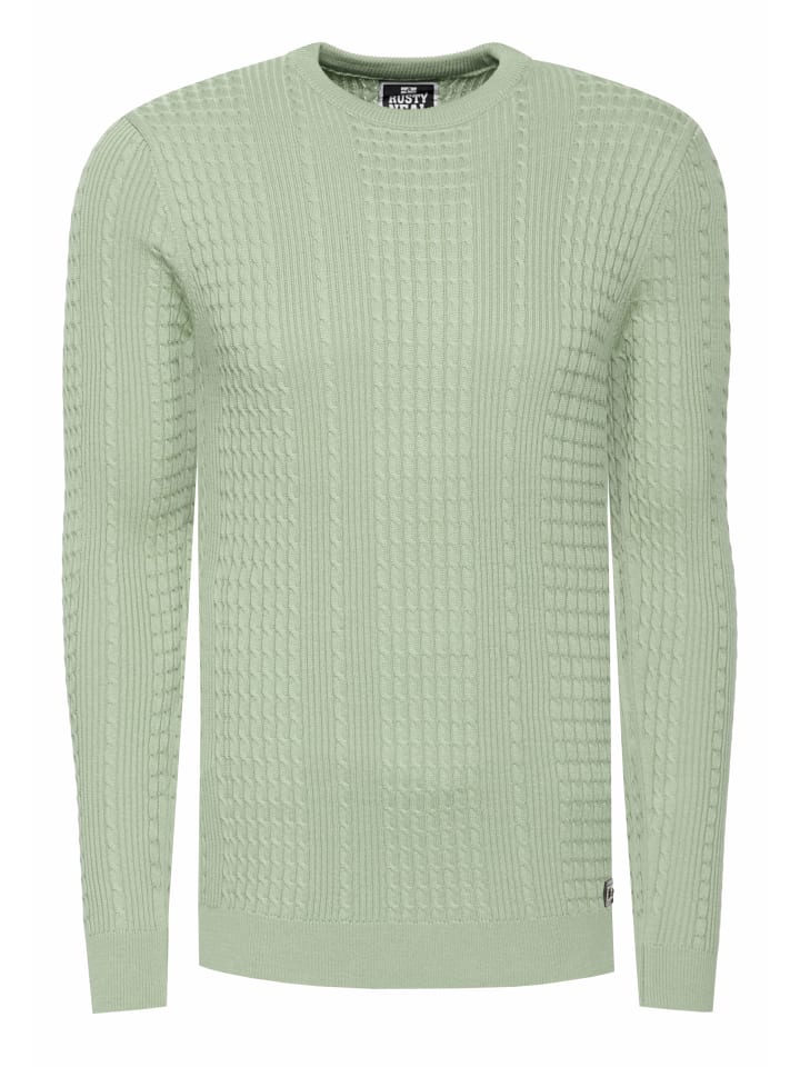 Super-Slim-Fit Streetwear Fein Strick Pullover in Mint