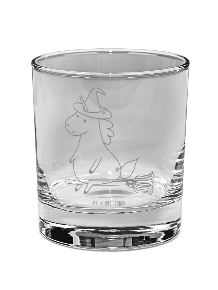 Blümchentailglas Einhorn Hexe ohne Spruch in Transparent