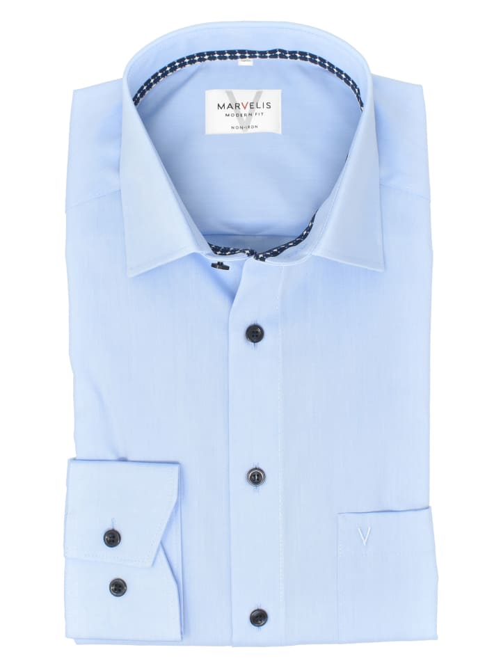 Modern Fit Businesshemd in Hellblau
