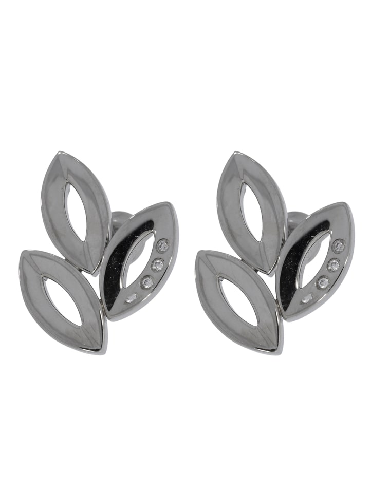 Ohrstecker "Designelement mit 6 Brillanten 0,03 ct. TW/SI" in Silber
