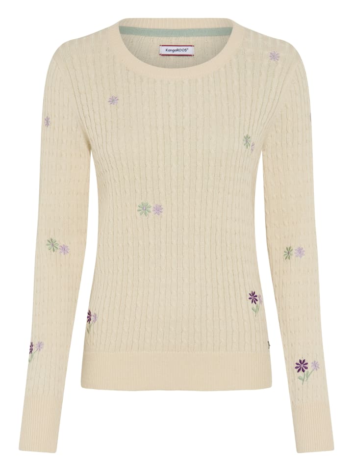 Strickpullover in Offwhite meliert