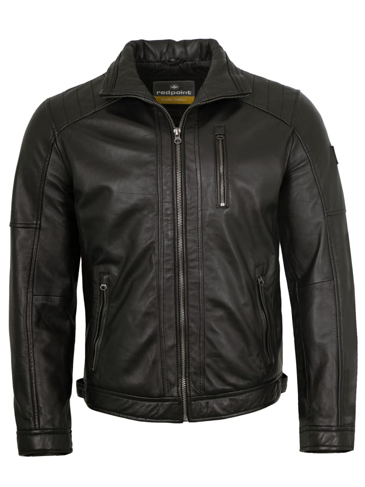 Lederjacke Lammnappa in Schwarz