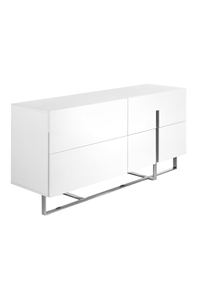 Anrichte 3052 in Weiß / Stahl – (B)160 x (H)75 x (T)46 cm
