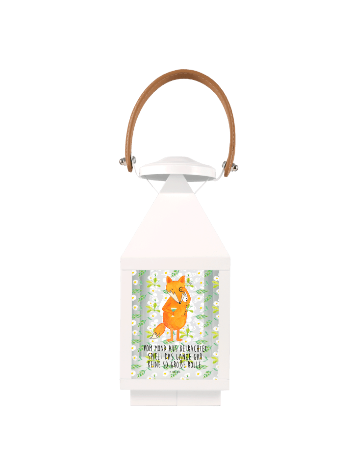 Laterne Fuchs Lord mit Spruch in Transparent