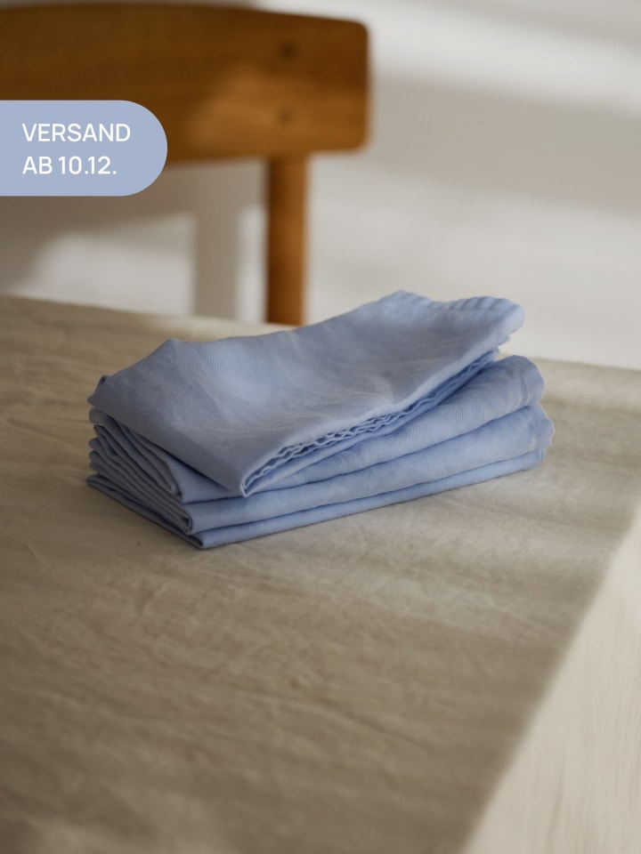 ONOMAO X ERLICH TEXTIL STOFFSERVIETTEN IM 4ER PACK in zartblau