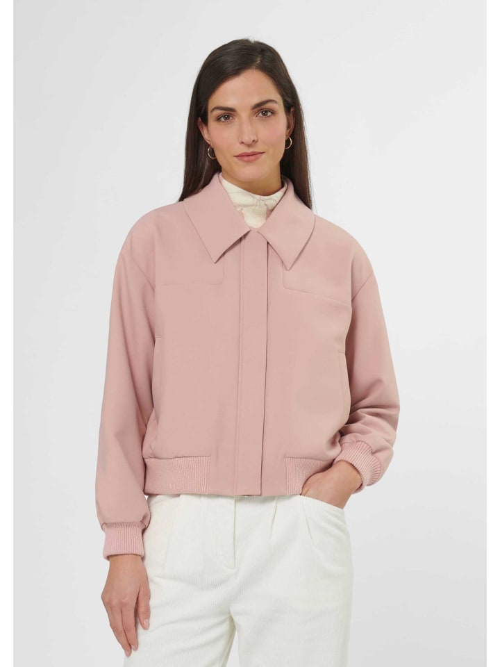Kurz-Blouson mit Reißverschluss und Strickbündchen. in altrosa
