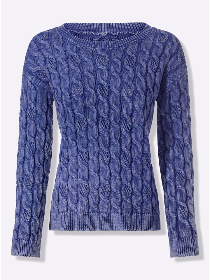 Pullover in jeansblau