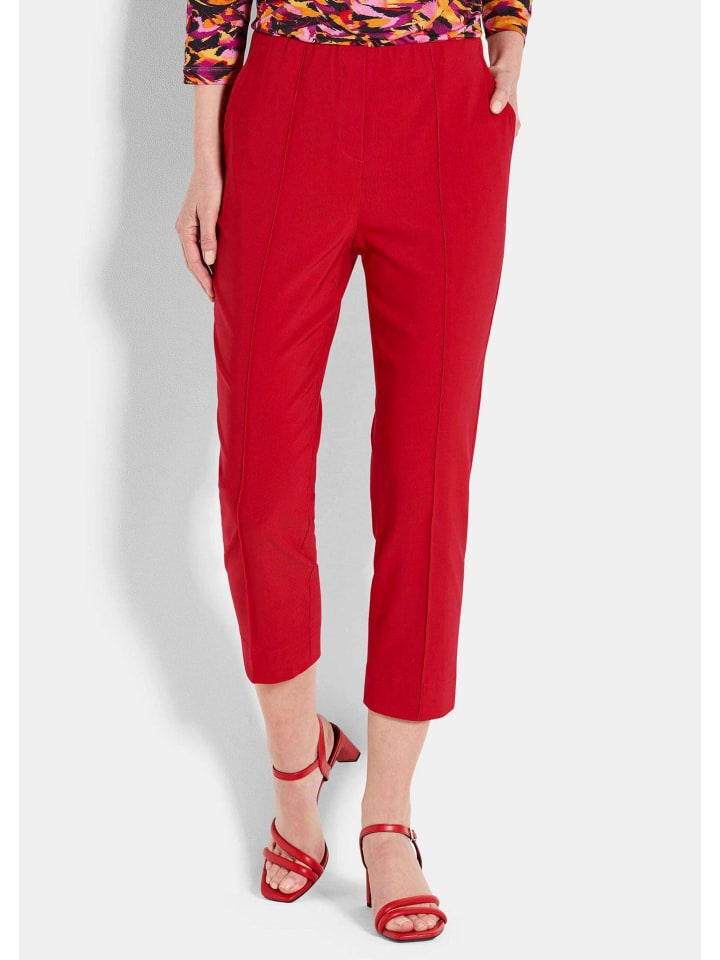 Elegante Schlupfhose mit Biesen in rot