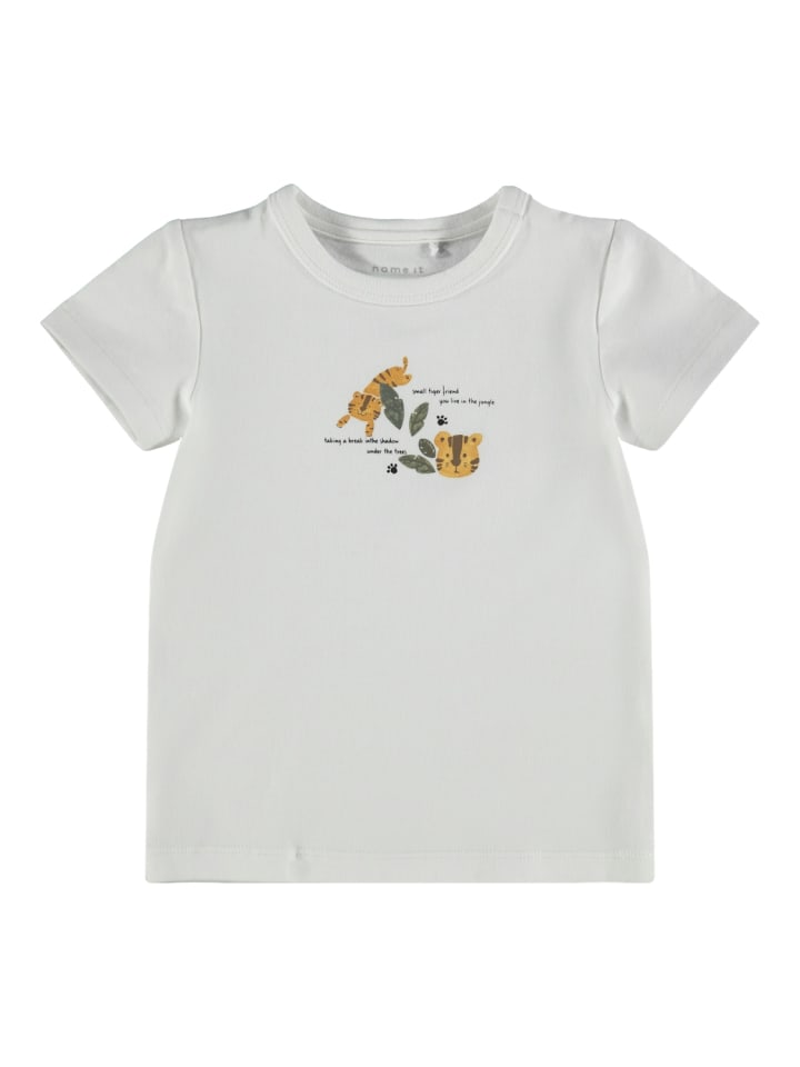 T-Shirt mit Tiger Motiv in Weiß