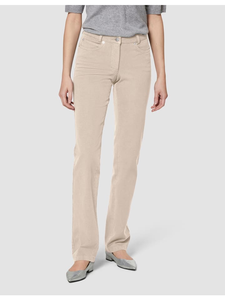 Schmale Jeans im Five-Pocket-Style in kiesel