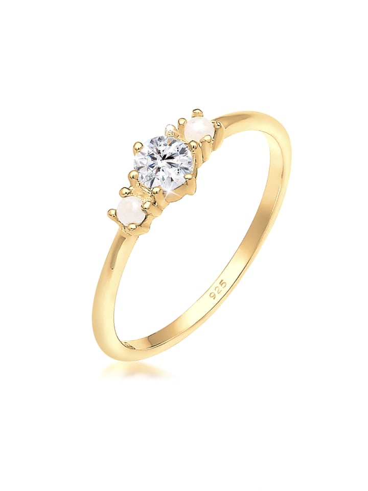 Ring 925 Sterling Silber Verlobungsring in Gold