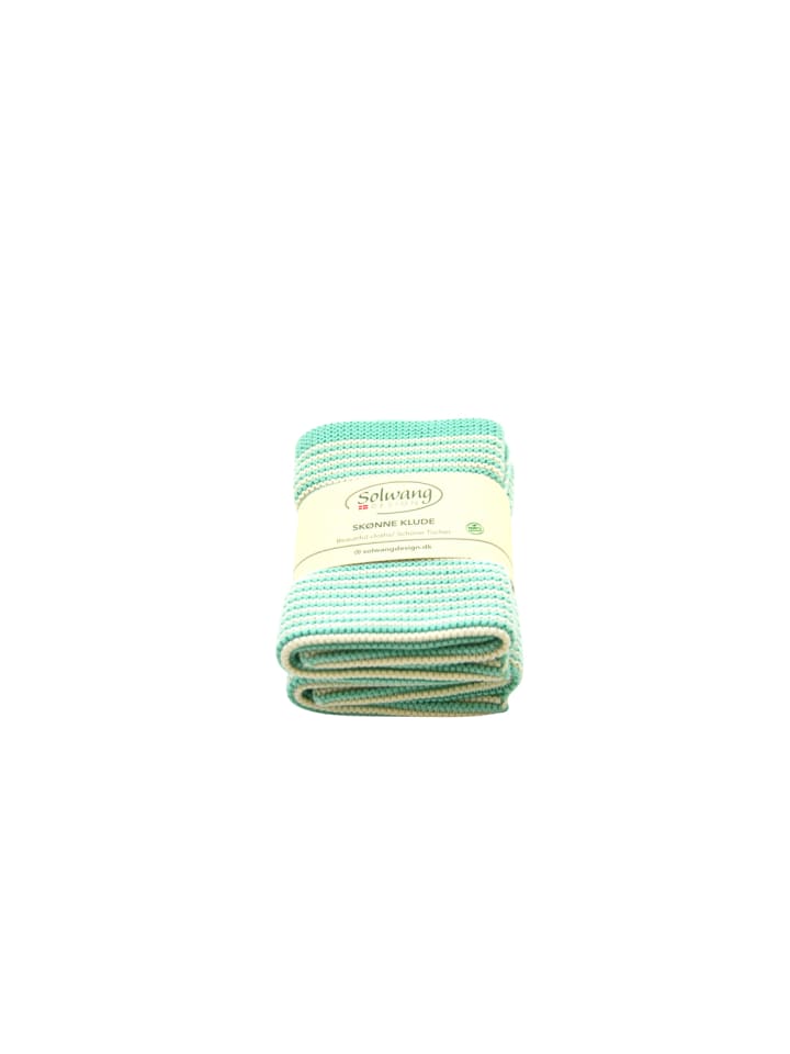 Wischtücher mit Streifen Aqua / Natur 2er Set