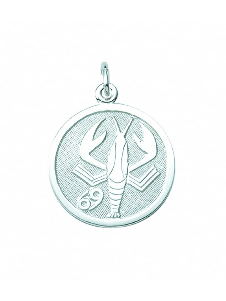 Damen & Herren 925 Silber Sternzeichen Anhänger Krebs Ø 15,7 mm in silber
