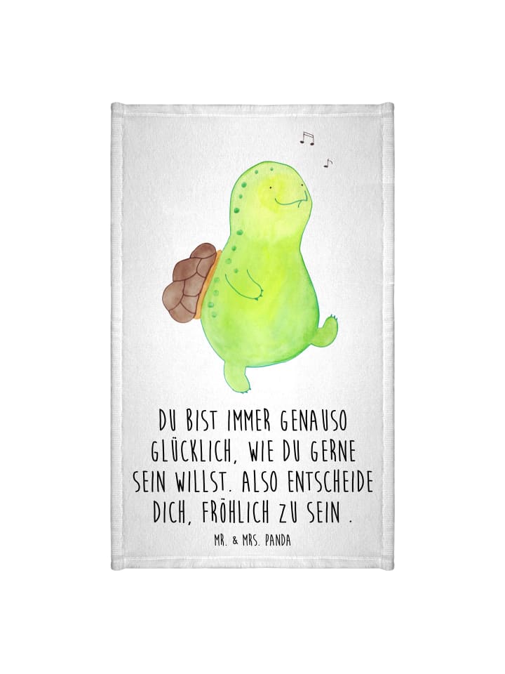 Handtuch Schildkröte Pfeifen mit Spruch in Weiß