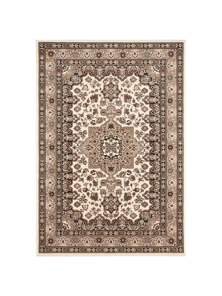 Orientalischer Kurzflor Teppich Parun Täbriz Ivory in Beige