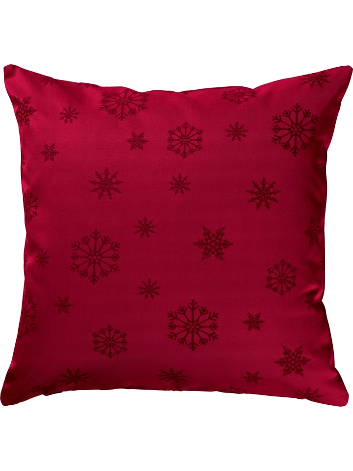 Jacquard, Baumwollmischung Kissenhülle Marbella in rubin