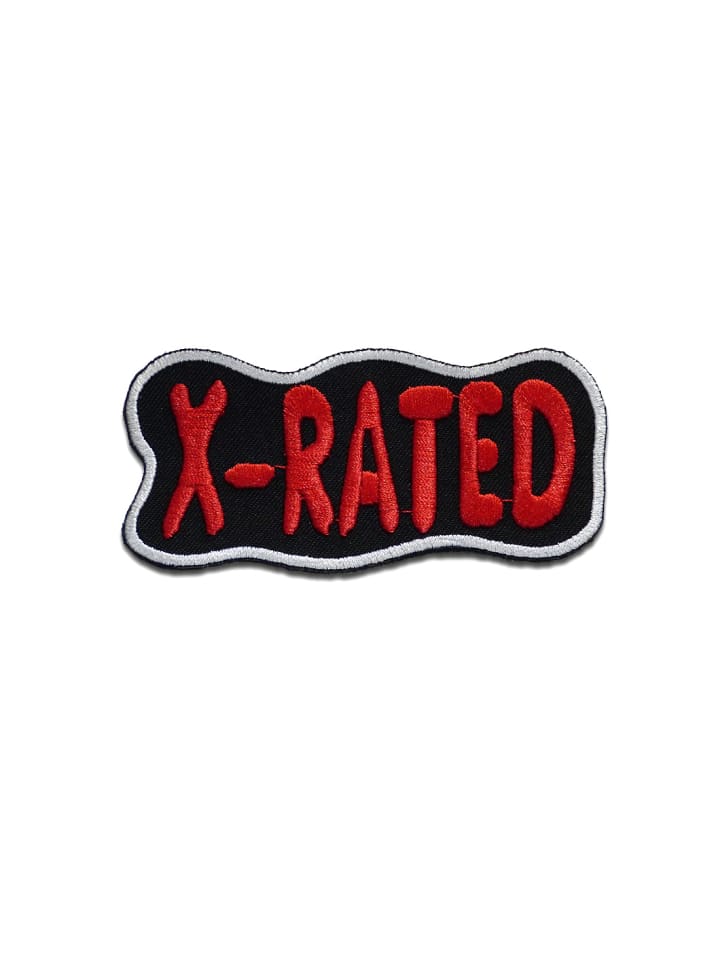 X Rated Biker QuotesApplikation Bügelbild inSchwarz