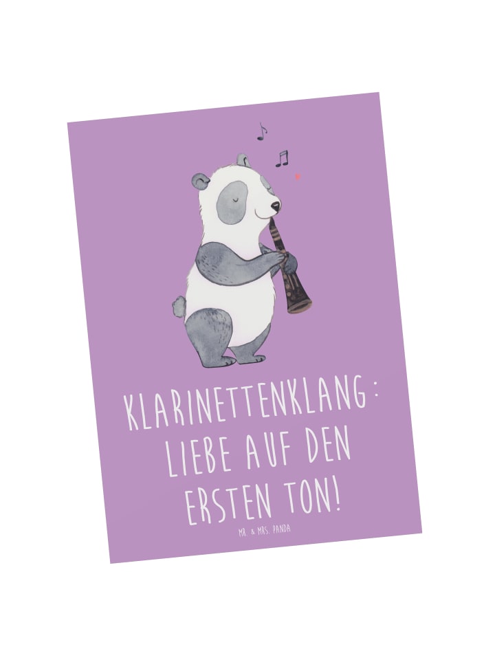 Postkarte Klarinette Liebe mit Spruch in Lavendeltraum