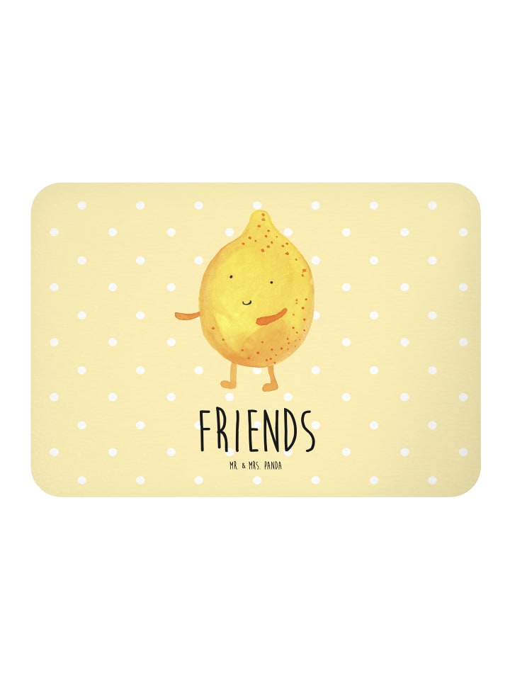 Pinnwand Magnet Beste Freunde Zitrone mit Spruch in Gelb Pastell