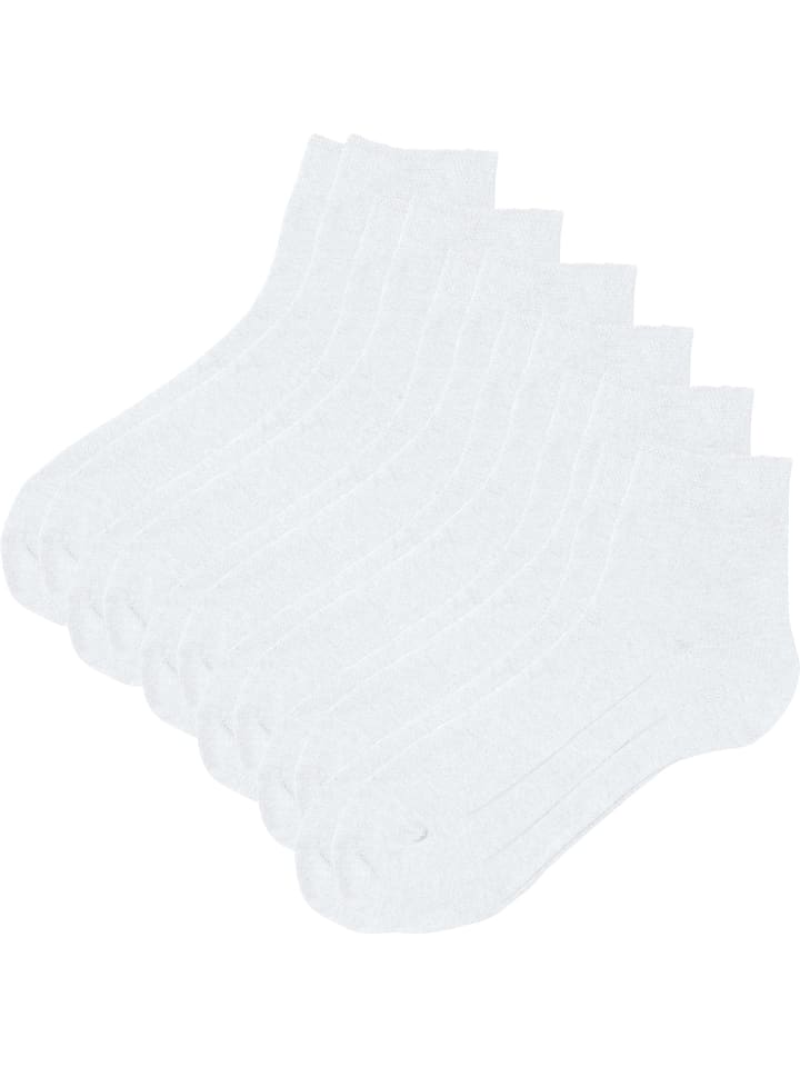 Baumwolle Unisex-Kurzsocken 6 Paar in weiß