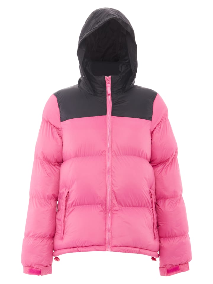 Damen Wattierte Steppjacke in Rosa Schwarz