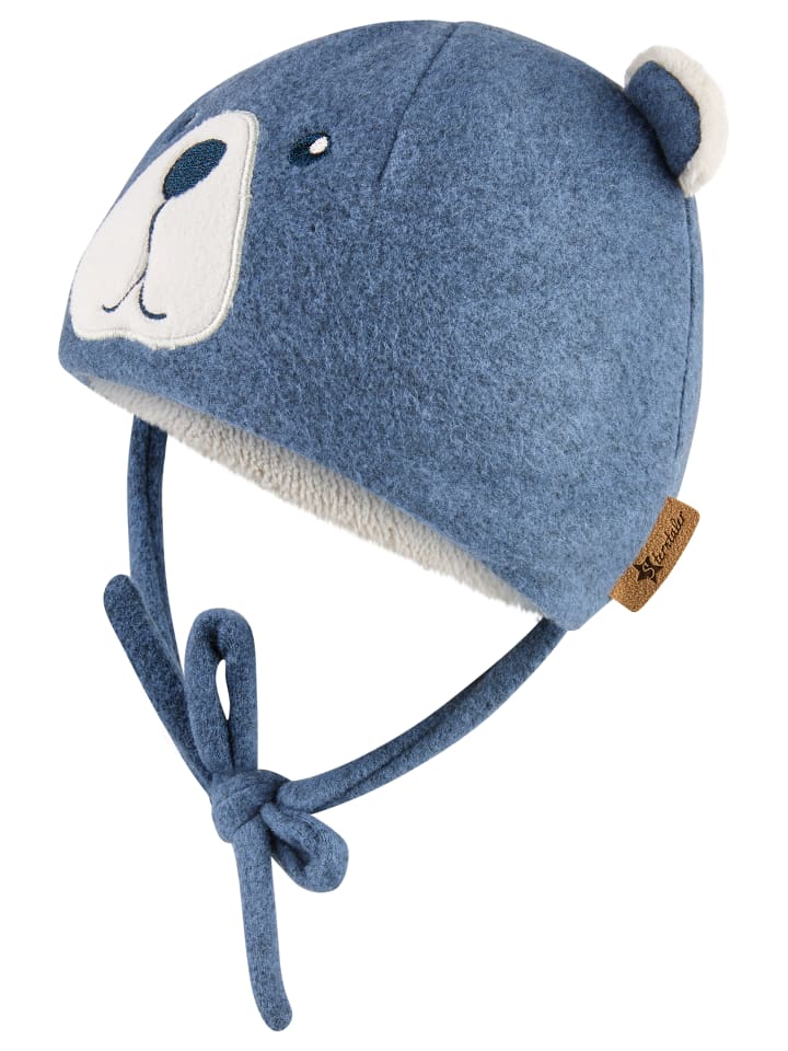 Mütze Bär in blau melange