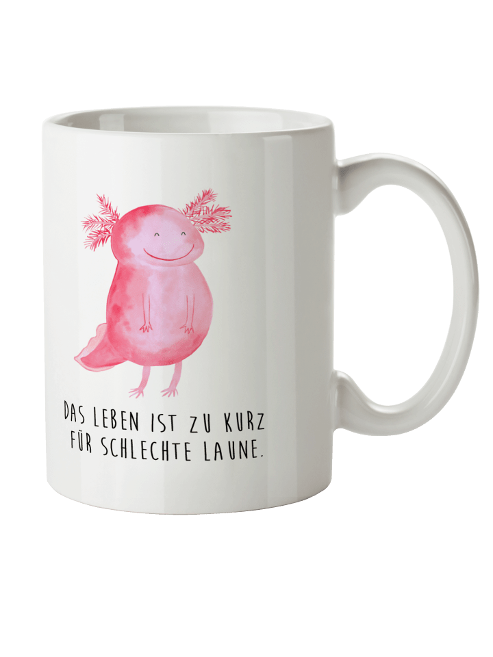 Kinderpott Axolotl Glücklich mit Spruch in Weiß