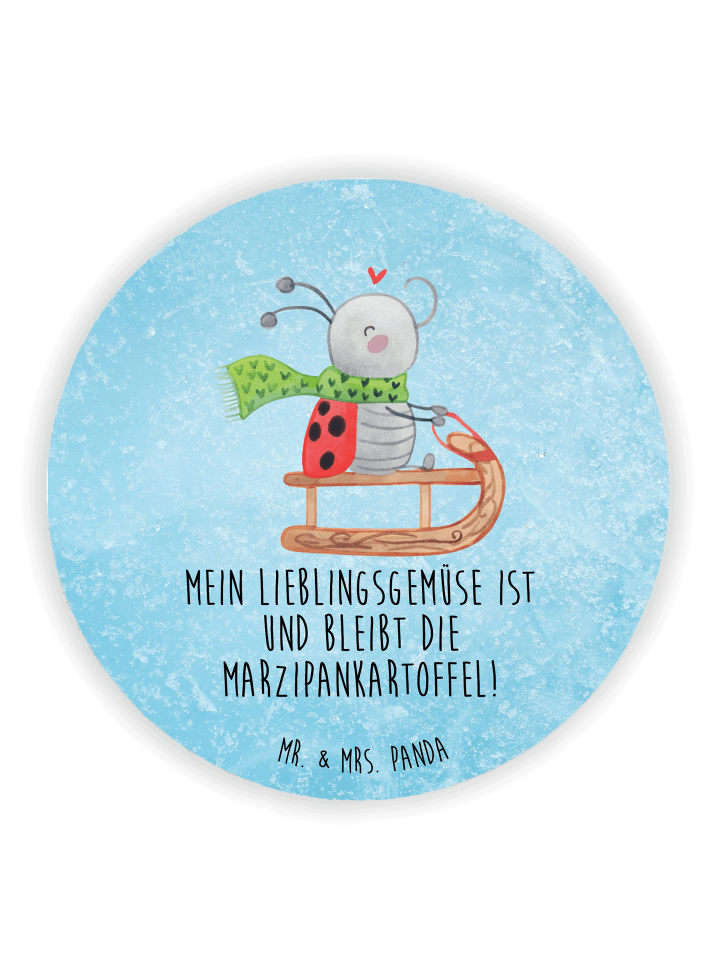 Magnet Smörle Rodeln mit Spruch in Eisblau