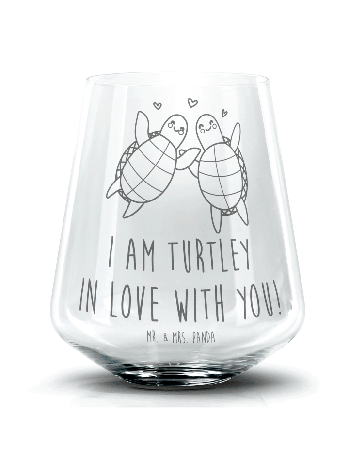 Tumbler Schildkröten Paar mit Spruch in Transparent