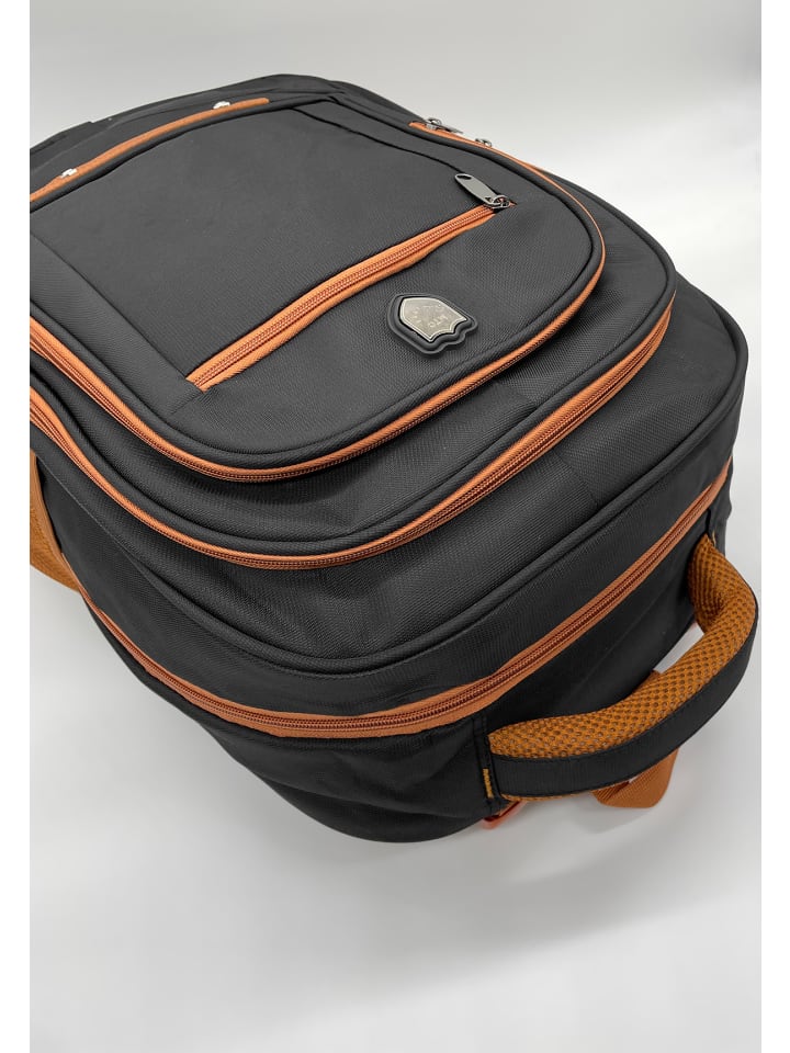 EGOMAXX Gepolsterter Rucksack Carbon Optik Design Backpack in Braun 2 gunstig kaufen limango