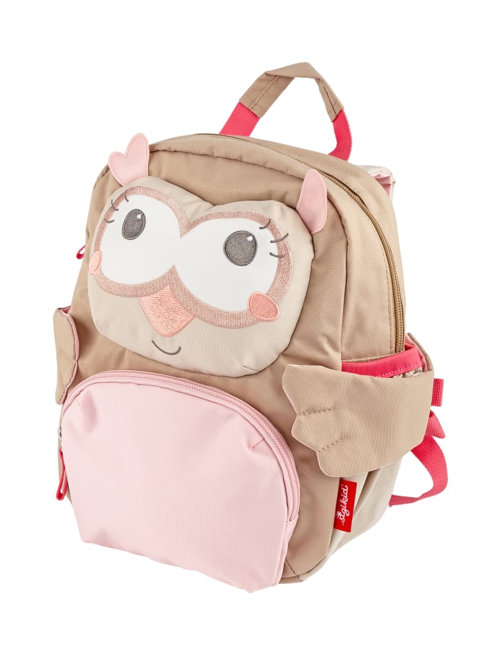 Kinderrucksack Eule sigibags in Rosa/Braun