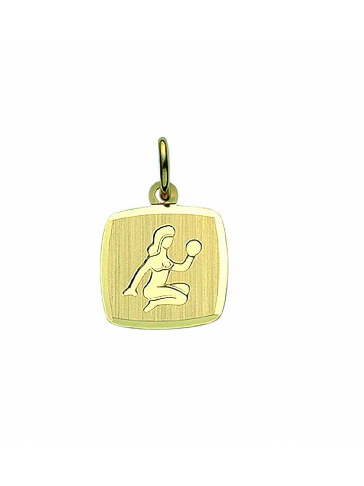 Damen & Herren 333 Gold Sternzeichen Anhänger Jungfrau in gold