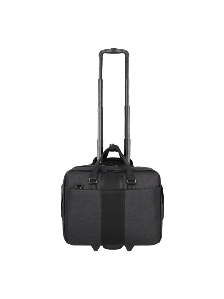 2 Rollen Businesstrolley 46 cm Laptopfach schwarz