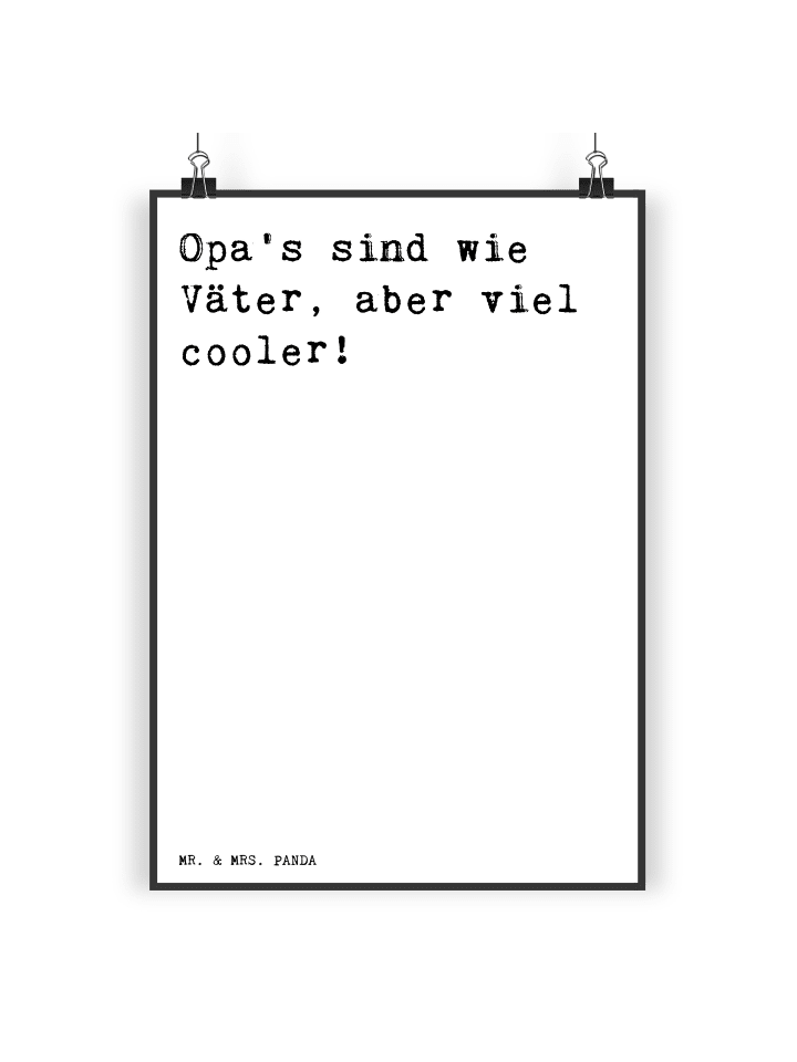 Kunstdruck Opas sind wie Väter,... mit Spruch in Weiß