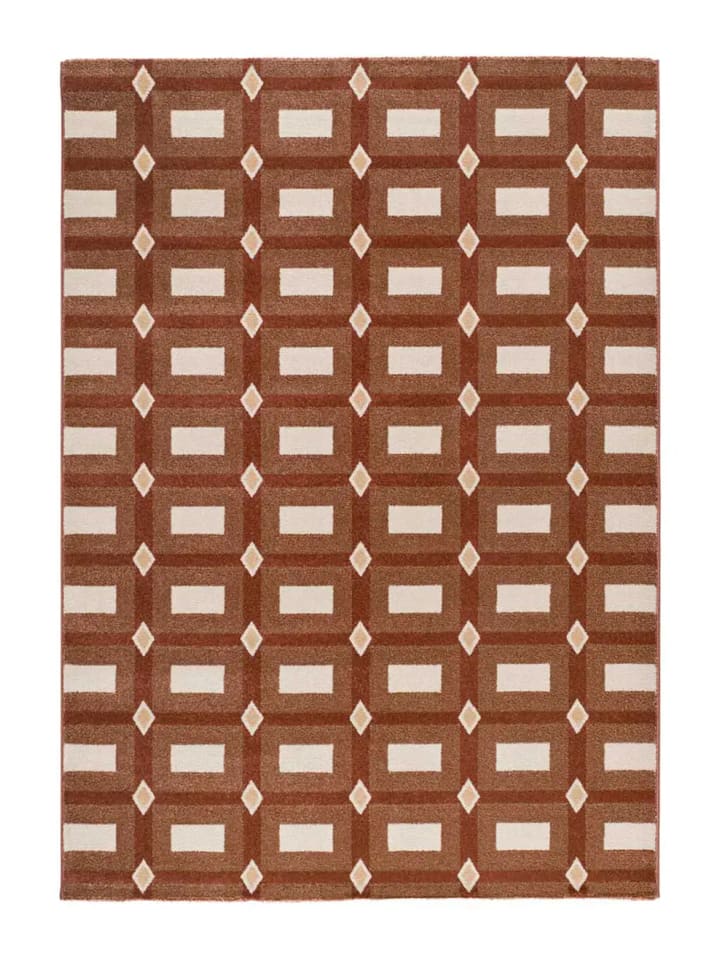 Kurzflor-Teppich ASTRA in kupfer/beige
