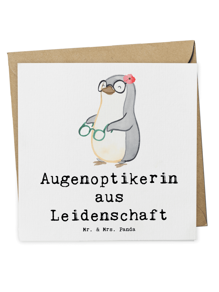 Grußkarte Augenoptikerin Leidenschaft mit Spruch in Weiß