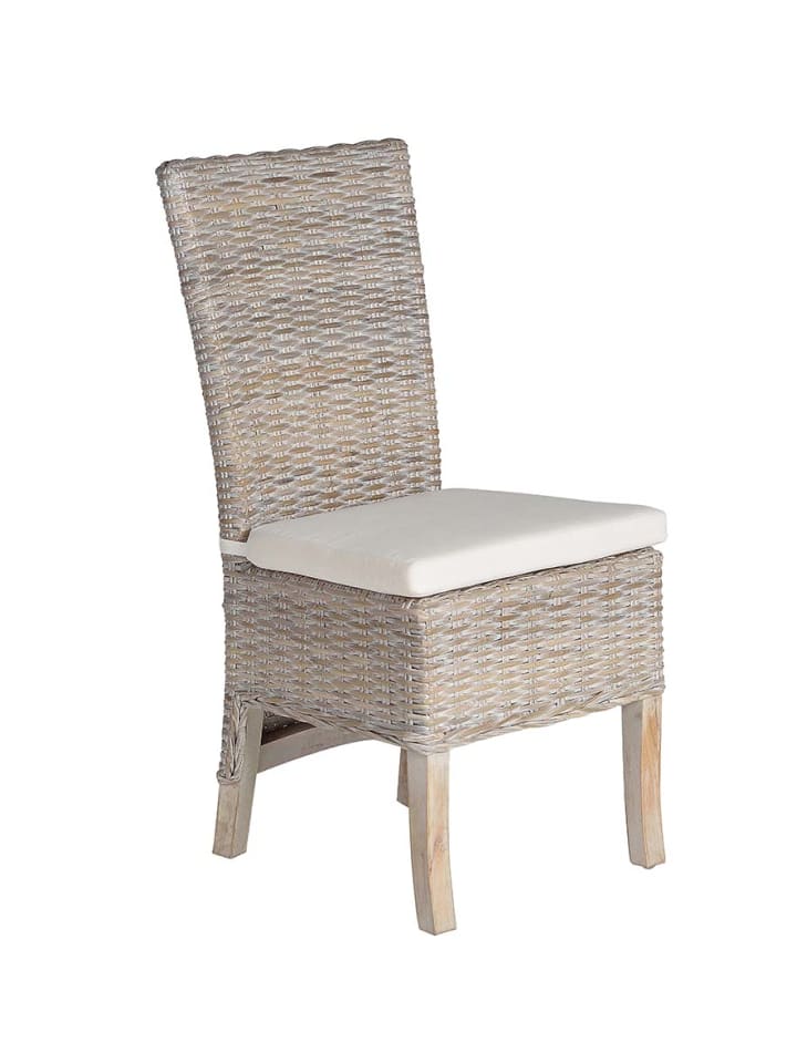 2-er Set:  Stühle aus Rattan in Gray