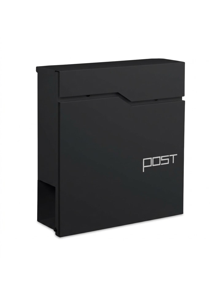 Briefkasten mit Zeitungsfach in Schwarz