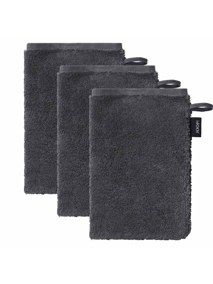 Waschlappen 3er Pack in Dunkelgrau