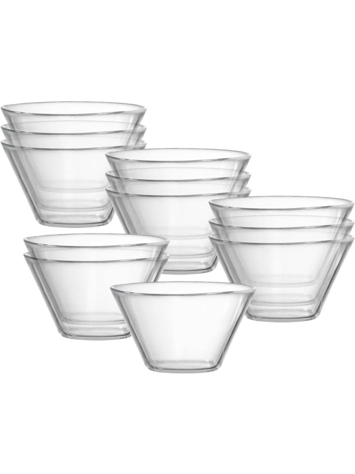 12er Set Salatschalen Inga in ø 16,5 cm in transparent