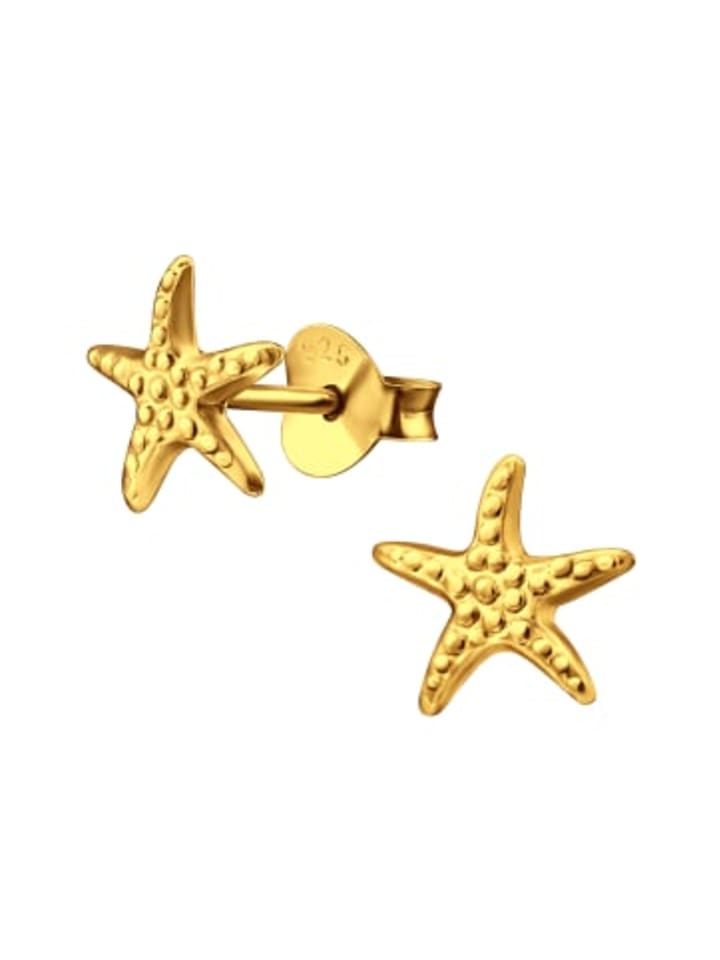 Ohrringe, Ohrstecker SEESTERN in Gold aus 925 Sterling Silber, 2-tlg.