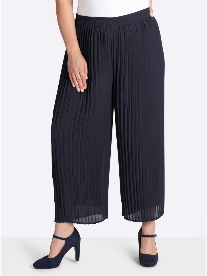 Plisseehose in tiefblau