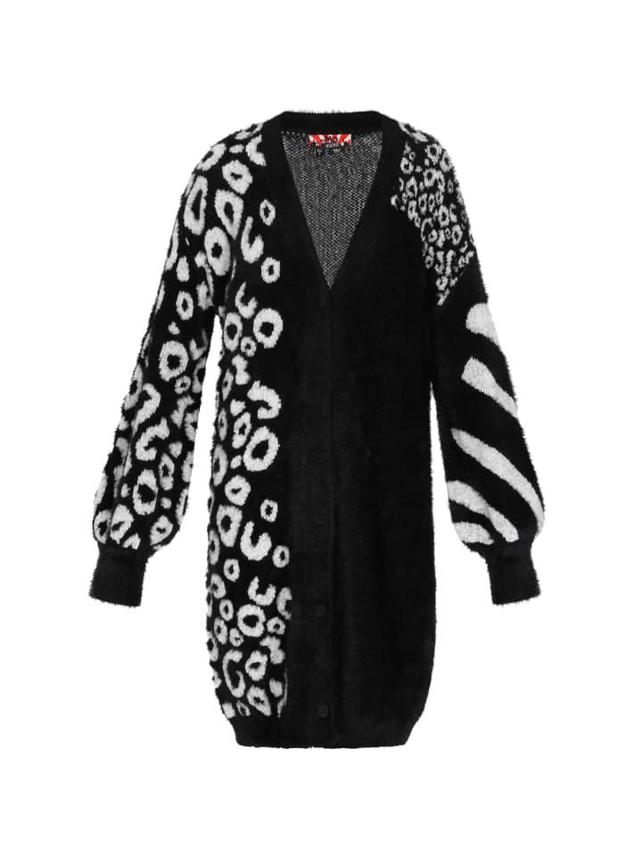 Women Cardigan in black offwhite