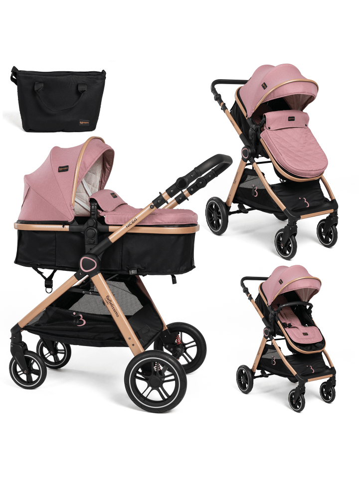 2 en 1 Kinderwagen - Wickeltasche - Nicea in Rosa