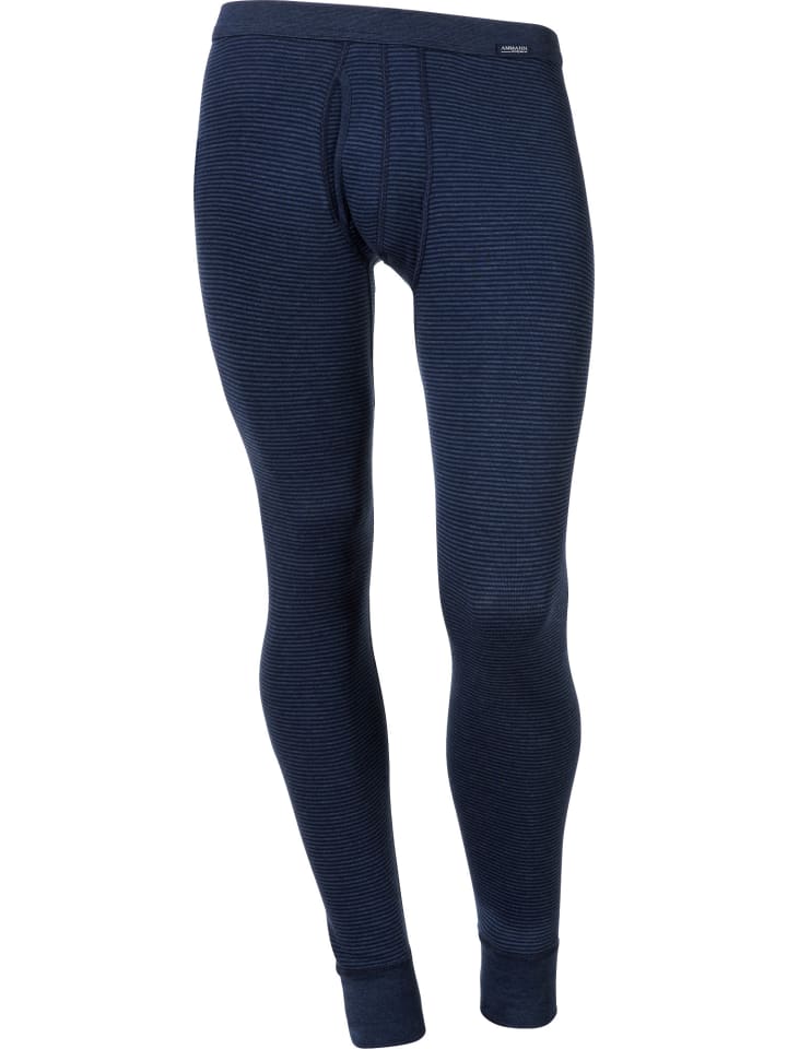 Baumwolle, Feinripp Unterhose, lang in marine