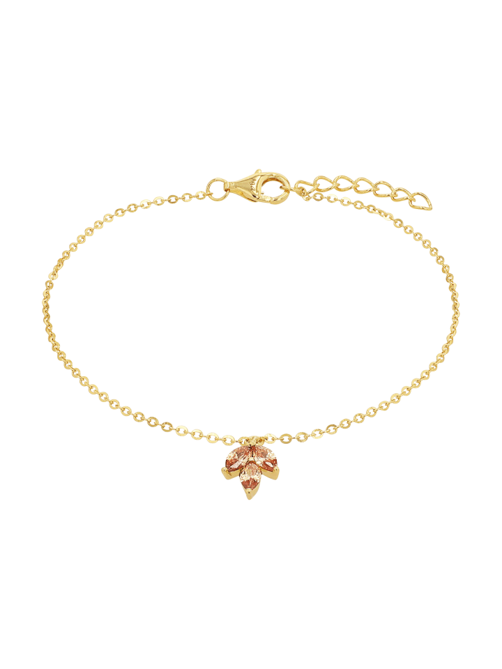 Armband Silber 925, gelbvergoldet in Orange