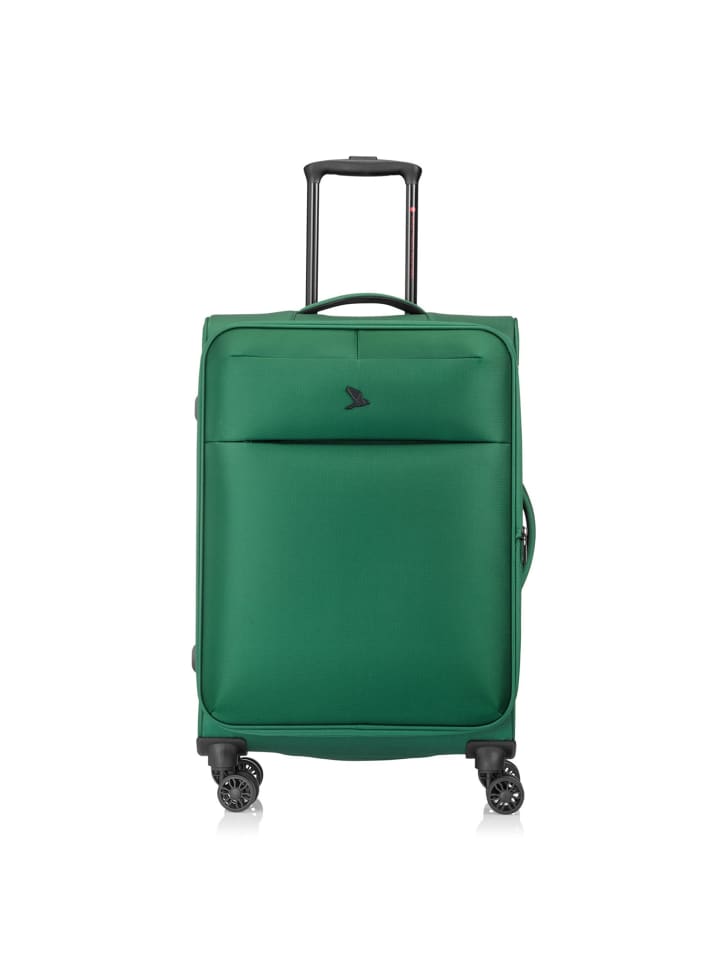GoUp 4 Rollen Trolley M 65 cm mit Dehnfalte grün