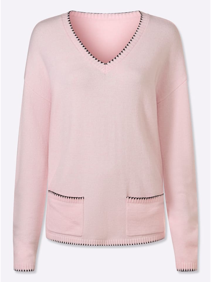 Pullover in hellrosé-meliert