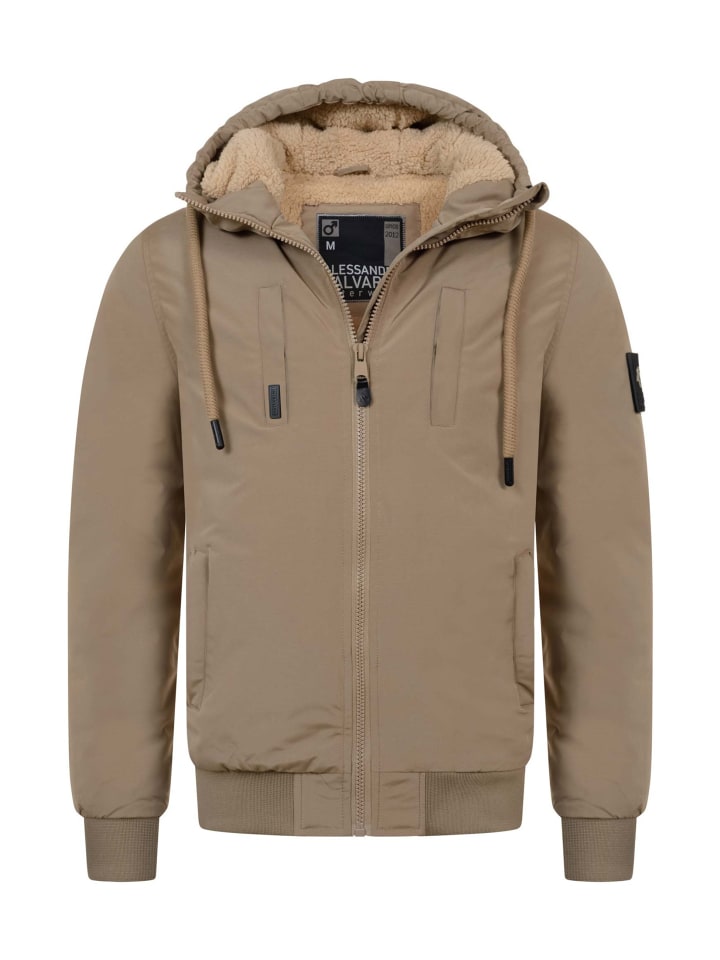 Winterjacke Alessandro Salvarini Herren Winter Jacke AS431 in Taupe Grey